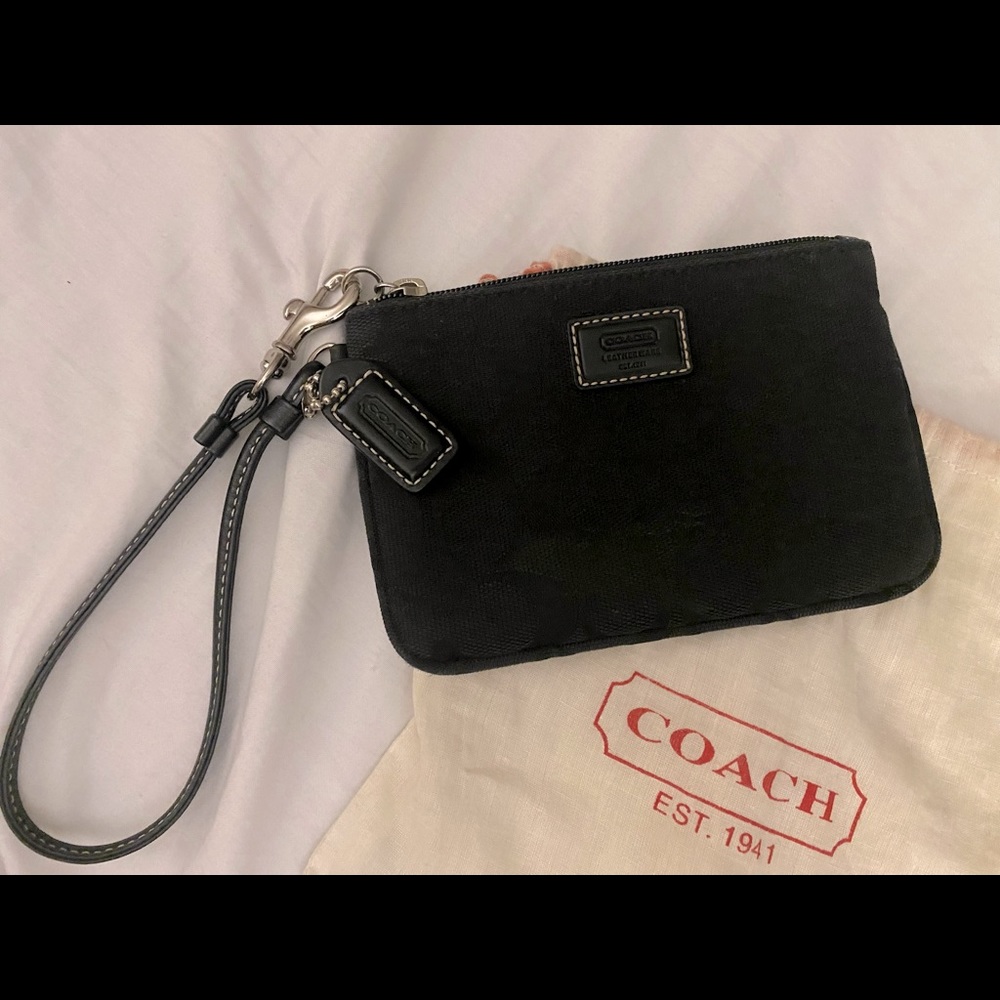 Coach black wristlet